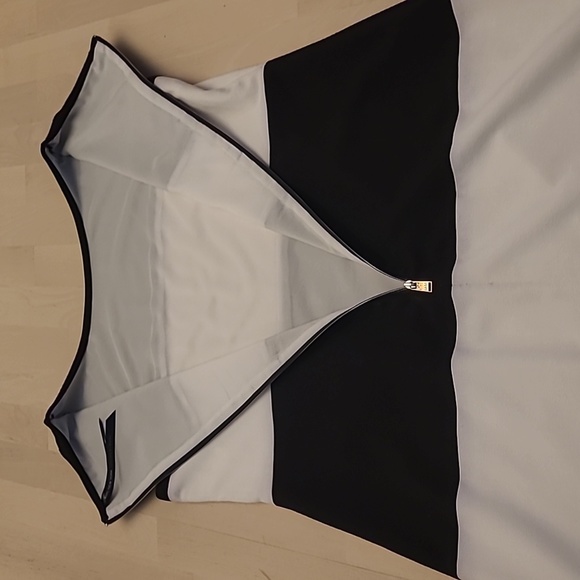 LIKE NEW Marc New York Andrew Mark Black/White Colorblocked Cap Sleeved Dress - Picture 9 of 13